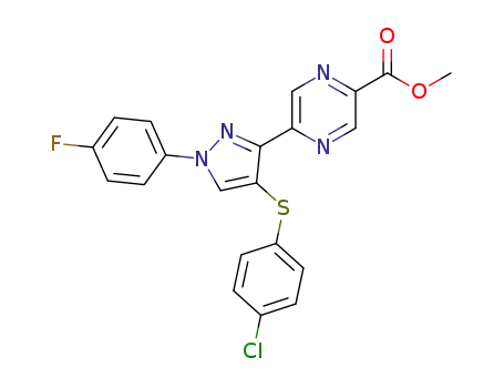 methyl 5-[4-[(4-chlorophenyl)thio]-1-(4-fluorophenyl)-1H-pyrazol-3-yl]-2-pyrazinecarboxylate