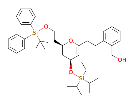 (-)-(2-(2-((2R,4S)-2-(2-(tert-butyldiphenylsilyloxy)ethyl)-4-(triisopropylsilyloxy)-3,4-dihydro-2H-pyran-6-yl)ethyl)phenyl)methanol