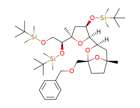 (1S,3R,5S)-1-benzyloxymethyl-3-[(2R,3R,5R)-5-[(S)-1,2-bis-(tert-butyl-dimethyl-silanyloxy)-ethyl]-3-(tert-butyl-dimethyl-silanyloxy)-5-methyl-tetrahydro-furan-2-yl]-5-methyl-2,8-dioxa-bicyclo[3.2.1]octane