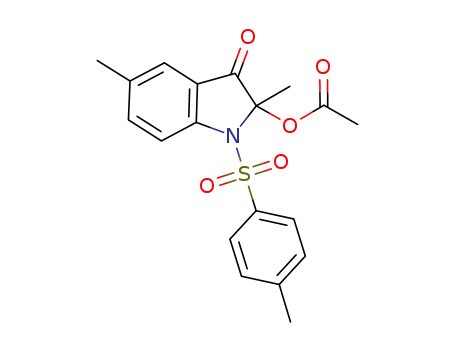 Molecular Structure of 1253203-05-2 (2,5-dimethyl-3-oxo-1-tosylindolin-2-yl acetate)