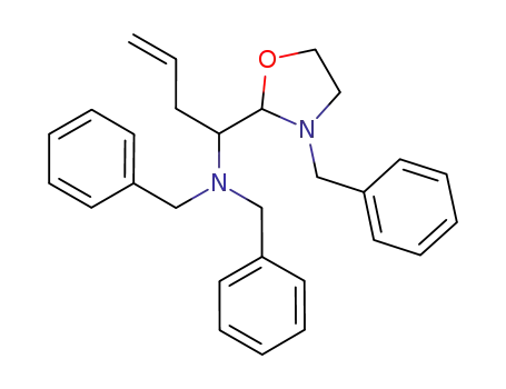 Molecular Structure of 1254367-09-3 (N,N-dibenzyl-1-(3-benzyloxazolidin-2-yl)but-3-en-1-amine)
