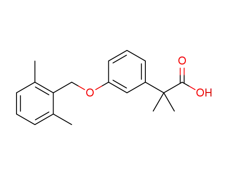 Molecular Structure of 1200397-23-4 (2-(3-(2,6-dimethylbenzyloxy)phenyl)-2-methylpropanoic acid)