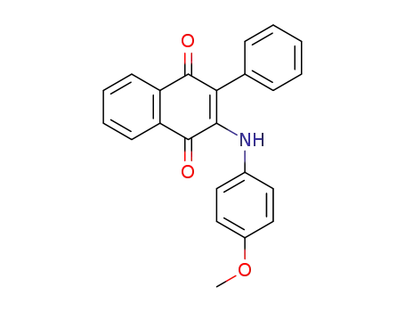 Molecular Structure of 131940-38-0 (3-((4-methoxyphenyl)amino)-2-phenyl-1,4-naphthoquinone)