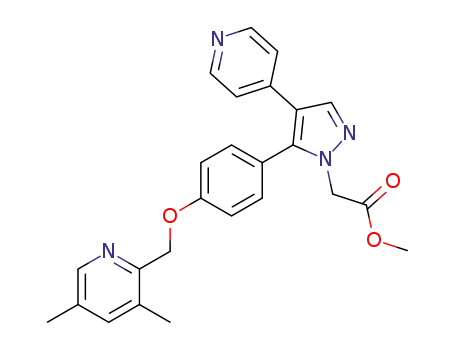{5-[4-(3,5-dimethylpyridin-2-ylmethoxy)-phenyl]-4-pyridin-4-yl-pyrazol-1-yl}-acetic acid methyl ester