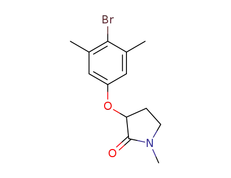 Molecular Structure of 1458654-66-4 (3-(4-bromo-3,5-dimethylphenoxy)-1-methylpyrrolidin-2-one)