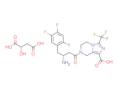 Molecular Structure of 1242332-77-9 ((R)-7-[3-amino-4-(2,4,5-trifluorophenyl)-butyryl]-3-trifluoromethyl-5,6,7,8-tetrahydro-imidazo [1,5-a]pyrazine-1-carboxylic acid (2S)-malic acid salt)