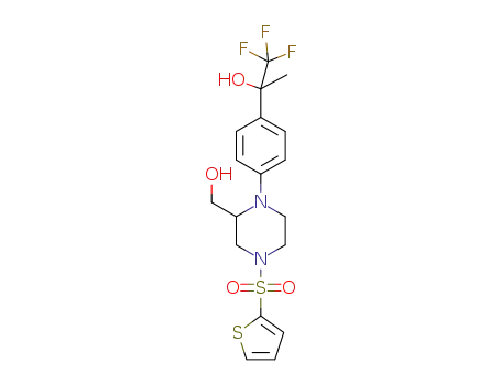 1,1,1-trifluoro-2-(4-(2-(hydroxymethyl)-4-(2-thiophenylsulfonyl)-1-piperazinyl)phenyl)-2-propanol