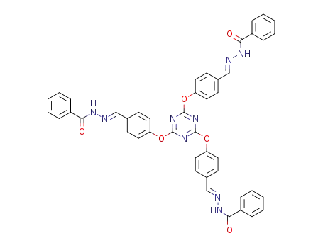 Molecular Structure of 1363379-31-0 (2,4,6-tris[4-{(E)-[2'-(phenylcarbonyl)hydrazinylidene]methyl}phenoxy]-1,3,5-triazine)