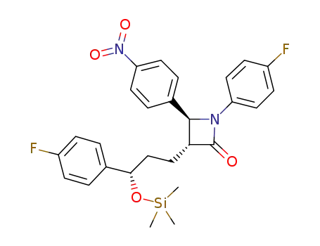 Molecular Structure of 1354716-97-4 (1-(4-fluorophenyl)-(3R)-[(3S)-(4-fluorophenyl)-3-trimethylsilyloxypropyl]-(4S)-(4-nitrophenyl)azetidin-2-one)