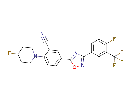 5-[3-(4-fluoro-3-trifluoromethyl-phenyl)-[1,2,4]oxadiazol-5-yl]-2-(4-fluoro-piperidin-1-yl)-benzonitrile