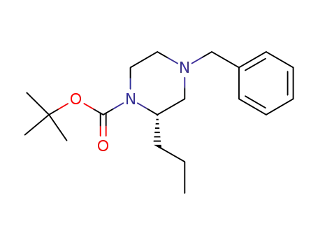 Molecular Structure of 888972-66-5 ((S)-4-benzyl-2-propyl-piperazine-1-carboxylic acid tert-butyl ester)