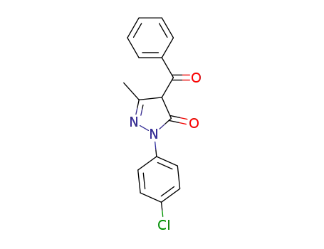 Molecular Structure of 125670-60-2 (4-benzoyl-1-(4-chlorophenyl)-3-methyl-pyrazol-5(4H)-one)
