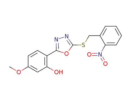 5-methoxy-2-(5-((2-nitrobenzyl)thio)-1,3,4-oxadiazol-2-yl)phenol