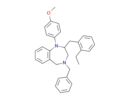 Molecular Structure of 1284151-70-7 (4-benzyl-2-(2-ethylbenzyl)-1-(4-methoxyphenyl)-2,3,4,5-tetrahydro-1H-benzo[e][1,4]diazepine)