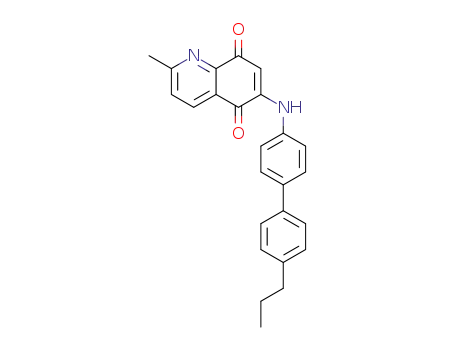 Molecular Structure of 1392445-02-1 (2-methyl-6-(4-propyl-biphenyl-4'-ylamino)quinoline-5,8-dione)