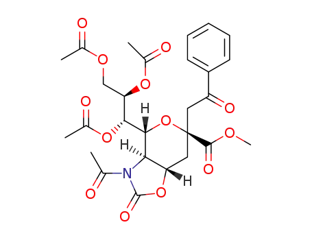 methyl (2-C-(2-oxo-2-phenylethyl)-5-N-acetamido-7,8,9-tri-O-acetyl-5-N,4-O-carbonyl-3,5-dideoxy-D-glycero-α-D-galacto-non-2-ulopyranitol)onate