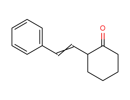 Molecular Structure of 86029-83-6 (2-(2-phenyl-1-ethenyl)cyclohexanone)