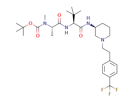 tert-butyl (S)-1-((S)-3,3-dimethyl-1-oxo-1-((S)-1-(4-(trifluoromethyl)phenethyl)piperidin-3-ylamino)butan-2-ylamino)-1-oxopropan-2-yl(methyl)carbamate