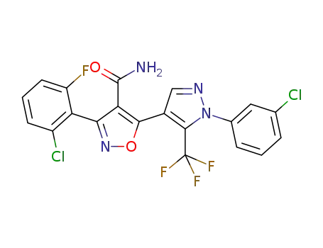 3-(2-chloro-6-fluorophenyl)-5-(1-(3-chlorophenyl)-5-(trifluoromethyl)-1H-pyrazol-4-yl)isoxazole-4-carboxamide