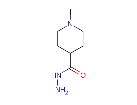 Molecular Structure of 176178-88-4 (4-Piperidinecarboxylicacid,1-methyl-,hydrazide(9CI))