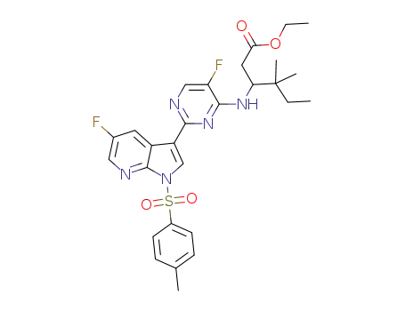 ethyl 3-((5-fluoro-2-(5-fluoro-1-tosyl-1H-pyrrolo[2,3-b]pyridin-3-yl)pyrimidin-4-yl)amino)-4,4-dimethylhexanoate