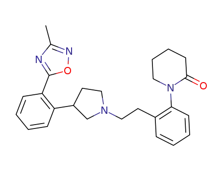 Molecular Structure of 1430089-95-4 (1-[2-(2-{3-[2-(3-methyl-1,2,4-oxadiazol-5-yl)phenyl]pyrrolidin-1-yl}ethyl)phenyl]piperidin-2-one)