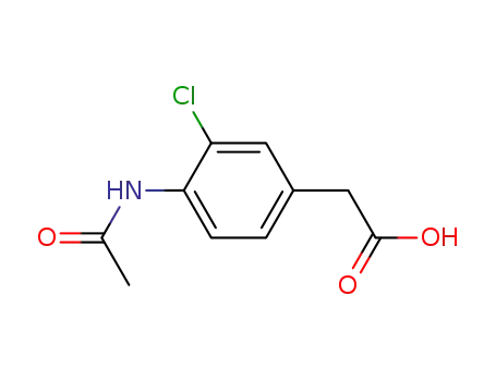 Molecular Structure of 59235-32-4 ((3-chloro-4-acetamino-phenyl)-acetic acid)