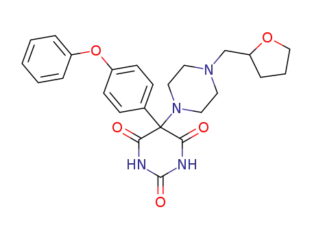 Molecular Structure of 1333167-64-8 (5-(4-((tetrahydrofuran-2-yl)methyl)piperazin-1-yl)-5-(4-phenoxyphenyl)pyrimidine-2,4,6(1H,3H,5H)-trione)