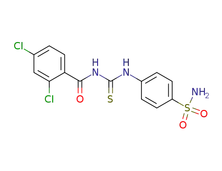 Molecular Structure of 160788-23-8 (N-({[4-(aminosulfonyl)phenyl]amino}carbonothioyl)-2,4-dichlorobenzamide)