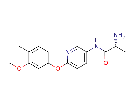 Molecular Structure of 1311138-09-6 (N'-(6-{[4-methyl-3-(methyloxy)phenyl]oxy}-3-pyridinyl)-D-alaninamide)