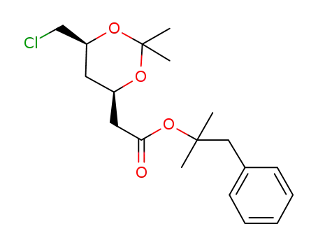 Molecular Structure of 1257341-61-9 (2-methyl-1-phenylpropan-2-yl 2-((4R,6S)-6-(chloromethyl)-2,2-dimethyl-1,3-dioxan-4-yl)acetate)