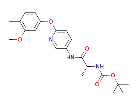 Molecular Structure of 1311138-08-5 (1,1-dimethylethyl {(1R)-1-methyl-2-[(6-{[4-methyl-3-(methyloxy)phenyl]oxy}-3-pyridinyl)amino]-2-oxoethyl}carbamate)