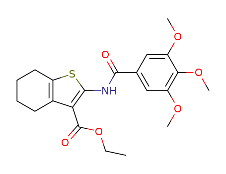 Molecular Structure of 72625-07-1 (ethyl 2-(3,4,5-trimethoxybenzamido)-4,5,6,7-tetrahydrobenzo[b]thiophene-3-carboxylate)