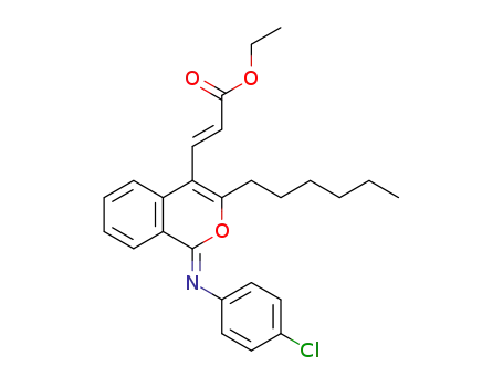 ethyl (E)-3-[(Z)-1-(4-chlorophenylimino)-3-hexyl-1H-isochromen-4-yl]acrylate