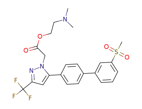 Molecular Structure of 1454288-91-5 (2-(dimethylamino)ethyl 2-(5-(3'-(methylsulfonyl)-[1,1'-biphenyl]-4-yl)-3-(trifluoromethyl)-1H-pyrazol-1-yl)acetate)