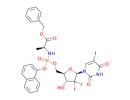 Molecular Structure of 1321581-01-4 (C<sub>29</sub>H<sub>27</sub>F<sub>2</sub>IN<sub>3</sub>O<sub>9</sub>P)