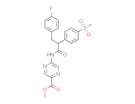 5-[3-(4-fluoro-phenyl)-2-(4-methanesulfonylphenyl)propionylamino]-pyrazine-2-carboxylic acid methyl ester