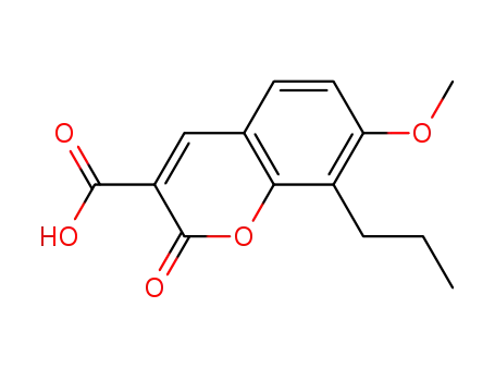 Molecular Structure of 952504-50-6 (7-methoxy-2-oxo-8-propyl-2H-chromene-3-carboxylic acid)