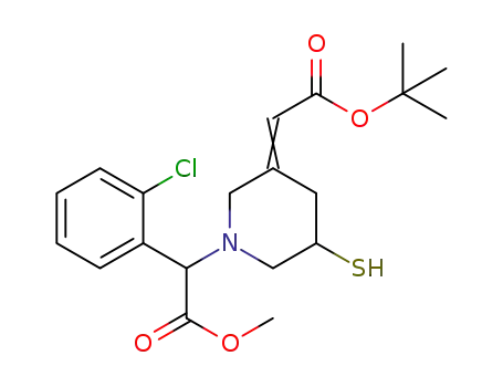 3-tert-butoxycarbonylmethylene-5-(mercaptopiperidin-1-yl)-(2-chlorophenyl)acetic acid methyl ester