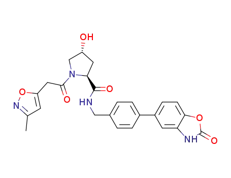 (2S,4R)-4-hydroxy-1-(2-(3-methylisoxazol-5-yl)acetyl)-N-(4-(2-oxo-2,3-dihydrobenzo[d]oxazol-5-yl)benzyl)pyrrolidine-2-carboxamide