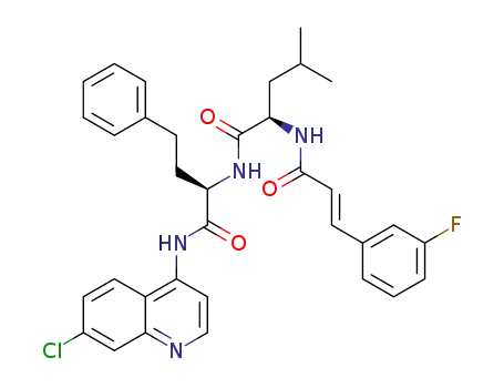 (R)-N-((R)-1-((7-chloroquinolin-4-yl)amino)-1-oxo-4-phenylbutan-2-yl)-2-((E)-3-(3-fluorophenyl)acrylamido)-4-methylpentanamide