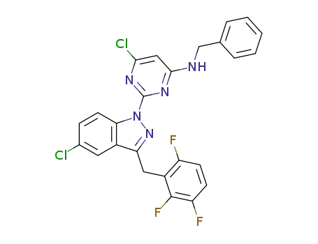 C<sub>25</sub>H<sub>16</sub>Cl<sub>2</sub>F<sub>3</sub>N<sub>5</sub>