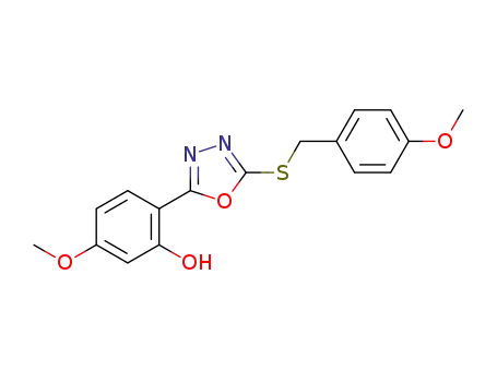 5-methoxy-2-(5-((4-methoxybenzyl)thio)-1,3,4-oxadiazol-2-yl)phenol