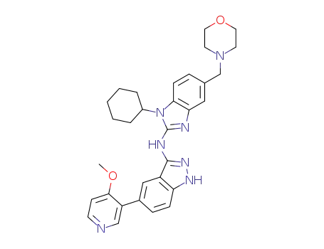 N-(1-cyclohexyl-5-(morpholinomethyl)-1H-benzo[d]imidazol-2-yl)-5-(4-methoxypyridin-3-yl)-1H-indazol-3-amine