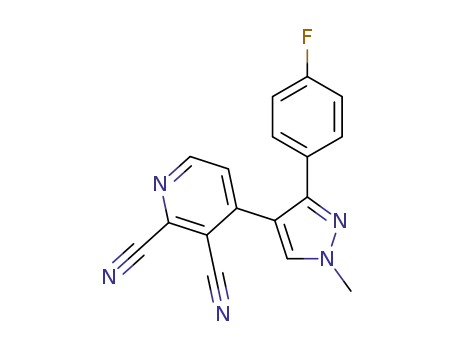 4-(3-(4-fluorophenyl)-1-methyl-1H-pyrazol-4-yl)pyridine-2,3-dicarbonitrile