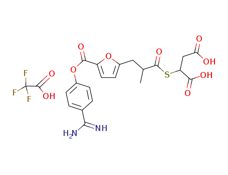 S-{3-[5-(4-amidinophenoxycarbonyl)furan-2-yl]-2-methylpropionyl}thiomalic acid trifluoroacetic acid salt