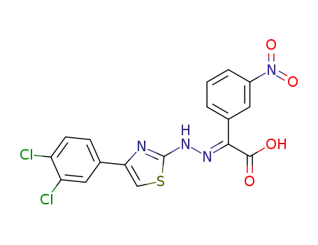 (E)-2-(2-(4-(3,4-dichlorophenyl)thiazol-2-yl)hydrazono)-2-(3-nitrophenyl)acetic acid