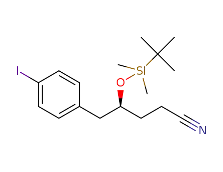 (S)-4-((tert-butyldimethylsilyl)oxy)-5-(4-iodophenyl)pentanenitrile