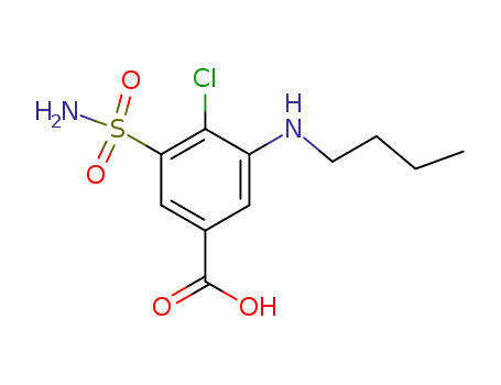 Molecular Structure of 22893-29-4 (3-(butylamino)-4-chloro-5-sulfamoylbenzoic acid)