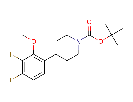 Molecular Structure of 1376334-92-7 (4-(3,4-difluoro-2-methoxy-phenyl)-piperidine-1-carboxylic acid tert-butyl ester)